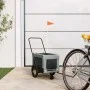 Pet Bicycle Trailer Iron Oxford Cloth Gray Black by , pet strollers - Ref: Foro24-93930, Price: 87,48 €, Discount: %