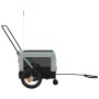Haustier-Fahrradanhänger, Eisen-Oxford-Stoff, Grau, Schwarz von , Kinderwagen für Haustiere - Ref: Foro24-93930, Preis: 88,67...