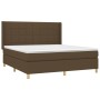Cama box spring con colchón tela marrón oscuro 160x200 cm de , Camas y somieres - Ref: Foro24-3132004, Precio: 523,05 €, Desc...