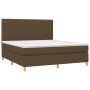 Boxspringbettmatratze LED-Leuchten dunkelbrauner Stoff 160x200cm von , Betten und Lattenroste - Ref: Foro24-3135608, Preis: 5...