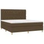 Box spring bed mattress LED lights dark brown fabric 160x200cm by , Beds and slatted bases - Ref: Foro24-3135688, Price: 586,...