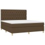 Cama box spring colchón luces LED tela marrón oscuro 160x200cm de , Camas y somieres - Ref: Foro24-3135688, Precio: 570,03 €,...