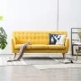 3-seater sofa upholstered in yellow fabric 172x70x82 cm by vidaXL, Sofas - Ref: Foro24-247127, Price: 423,35 €, Discount: %