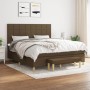 Box spring bed with dark brown fabric mattress 160x200 cm by , Beds and slatted bases - Ref: Foro24-3137168, Price: 546,81 €,...