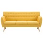 Sofá de 3 plazas tapizado de tela amarillo 172x70x82 cm de vidaXL, Sofás - Ref: Foro24-247127, Precio: 304,88 €, Descuento: %