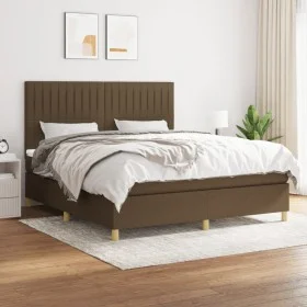 Box spring bed with dark brown fabric mattress 160x200 cm by , Beds and slatted bases - Ref: Foro24-3142508, Price: 530,39 €,...
