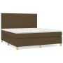 Cama box spring con colchón tela marrón oscuro 160x200 cm de , Camas y somieres - Ref: Foro24-3142508, Precio: 532,16 €, Desc...