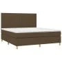 Cama box spring con colchón tela marrón oscuro 160x200 cm de , Camas y somieres - Ref: Foro24-3142508, Precio: 532,16 €, Desc...