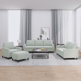 Sofagarnitur mit Kissen, 4-teilig, hellgrauer Samt von , Sofas - Ref: Foro24-3201486, Preis: 633,50 €, Rabatt: %