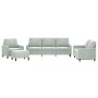 Sofa set with cushions 4 pieces light gray velvet by , Sofas - Ref: Foro24-3201486, Price: 633,50 €, Discount: %