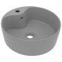 Lavabo lujoso con rebosadero cerámica gris claro mate 36x13 cm