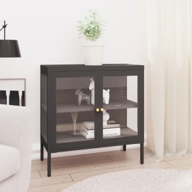 Anthrazitgraues Sideboard aus Stahl und Glas 70x35x70 cm von , Sideboards - Ref: Foro24-336066, Preis: 147,64 €, Rabatt: %