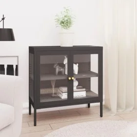 Anthrazitgraues Sideboard aus Stahl und Glas 70x35x70 cm von , Sideboards - Ref: Foro24-336066, Preis: 145,35 €, Rabatt: %