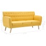 Sofá de 3 plazas tapizado de tela amarillo 172x70x82 cm de vidaXL, Sofás - Ref: Foro24-247127, Precio: 304,88 €, Descuento: %