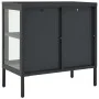 Anthracite gray steel and glass sideboard 70x35x70 cm by , Sideboards - Ref: Foro24-336066, Price: 145,35 €, Discount: %