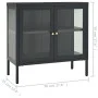 Anthracite gray steel and glass sideboard 70x35x70 cm by , Sideboards - Ref: Foro24-336066, Price: 145,35 €, Discount: %