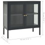 Aparador de acero y vidrio gris antracita 70x35x70 cm de , Aparadores - Ref: Foro24-336066, Precio: 148,06 €, Descuento: %
