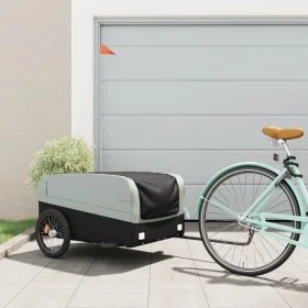 Black and gray iron bicycle trailer 45 kg by , Bicycle trailers - Ref: Foro24-94049, Price: 89,73 €, Discount: %