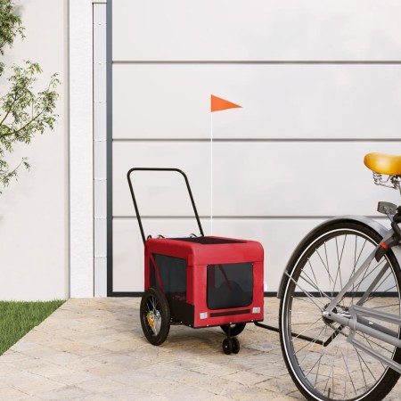 Haustier-Fahrradanhänger, Eisen-Oxford-Stoff, Rot, Schwarz von , Kinderwagen für Haustiere - Ref: Foro24-93929, Preis: 78,76 ...