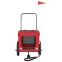 Remolque de bicicleta mascotas hierro tela Oxford rojo negro de , Cochecitos para mascotas - Ref: Foro24-93929, Precio: 78,76...
