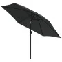 Garden umbrella with LED lights steel pole 300cm anthracite by vidaXL, Umbrellas - Ref: Foro24-44511, Price: 105,50 €, Discou...