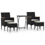 Mesa sillas jardín 5 pzas ratán sintético vidrio templado negro by , Garden sets - Ref: Foro24-3058394, Price: 250,99 €, Disc...