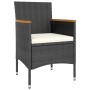 Mesa sillas jardín 5 pzas ratán sintético vidrio templado negro by , Garden sets - Ref: Foro24-3058394, Price: 250,99 €, Disc...