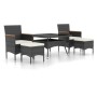 Set comedor jardín 5 pzas ratán sintético vidrio templado negro de , Conjuntos de jardín - Ref: Foro24-3058354, Precio: 523,9...