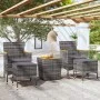 Mesa y sillas jardín 5 pzas ratán sintético madera acacia gris de , Conjuntos de jardín - Ref: Foro24-3058377, Precio: 267,28...