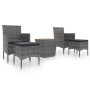 Mesa y sillas jardín 5 pzas ratán sintético madera acacia gris de , Conjuntos de jardín - Ref: Foro24-3058377, Precio: 267,16 €