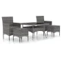 Set comedor jardín 5 pzas ratán sintético vidrio templado gris by , Garden sets - Ref: Foro24-3058349, Price: 437,63 €, Disco...