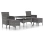Set comedor jardín 5 pzas ratán sintético vidrio templado gris by , Garden sets - Ref: Foro24-3058349, Price: 431,56 €, Disco...