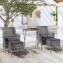 Mesa sillas jardín 5 pzas ratán sintético vidrio templado gris by , Garden sets - Ref: Foro24-3058389, Price: 197,70 €, Disco...