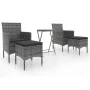 Mesa sillas jardín 5 pzas ratán sintético vidrio templado gris by , Garden sets - Ref: Foro24-3058389, Price: 197,70 €, Disco...