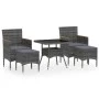 Set comedor jardín 5 pzas ratán sintético vidrio templado gris de , Conjuntos de jardín - Ref: Foro24-3058335, Precio: 331,76...