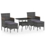 Set comedor jardín 5 pzas ratán sintético vidrio templado gris von , Gartensets - Ref: Foro24-3058335, Preis: 319,38 €, Rabat...