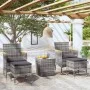 Mesa sillas jardín 5 pzas ratán sintético vidrio templado gris von , Gartensets - Ref: Foro24-3058375, Preis: 252,07 €, Rabat...