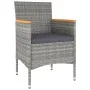 Mesa sillas jardín 5 pzas ratán sintético vidrio templado gris von , Gartensets - Ref: Foro24-3058375, Preis: 252,07 €, Rabat...