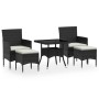 Set comedor jardín 5 pzas ratán sintético vidrio templado negro von , Gartensets - Ref: Foro24-3058328, Preis: 317,32 €, Raba...
