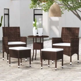 Juego de muebles de jardín de 5 piezas ratán sintético marrón by , Garden sets - Ref: Foro24-3058471, Price: 247,76 €, Discou...