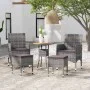 Juego de muebles de jardín de 5 piezas ratán sintético gris de , Conjuntos de jardín - Ref: Foro24-3058473, Precio: 199,31 €,...
