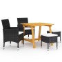 Juego de comedor de jardín de 5 piezas negro by , Garden sets - Ref: Foro24-3068691, Price: 301,51 €, Discount: %