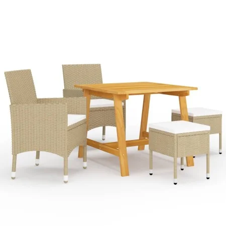 Juego de comedor de jardín de 5 piezas beige de , Conjuntos de jardín - Ref: Foro24-3068693, Precio: 301,79 €, Descuento: %