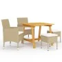 Juego de comedor de jardín de 5 piezas beige de , Conjuntos de jardín - Ref: Foro24-3068693, Precio: 301,79 €, Descuento: %