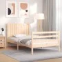 Bed frame with solid wood headboard 100x200 cm by , Beds and slatted bases - Ref: Foro24-3194756, Price: 127,97 €, Discount: %