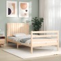 Estructura de cama con cabecero madera maciza 100x200 cm de , Camas y somieres - Ref: Foro24-3194756, Precio: 129,91 €, Descu...
