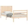 Bed frame with solid wood headboard 100x200 cm by , Beds and slatted bases - Ref: Foro24-3194756, Price: 127,97 €, Discount: %