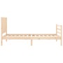 Estructura de cama con cabecero madera maciza 100x200 cm de , Camas y somieres - Ref: Foro24-3194756, Precio: 129,91 €, Descu...