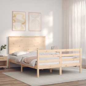 Bettgestell mit Massivholzkopfteil 140x190 cm von , Betten und Lattenroste - Ref: Foro24-3195201, Preis: 136,43 €, Rabatt: %