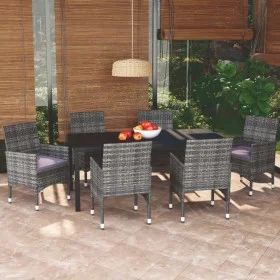 Juego muebles jardín 7 pzas con cojines ratán sintético gris by , Garden sets - Ref: Foro24-3095025, Price: 637,69 €, Discoun...